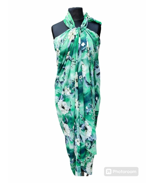 Duża sukienka plażowa - eleganckie PAREO XXL odcienie zieleni